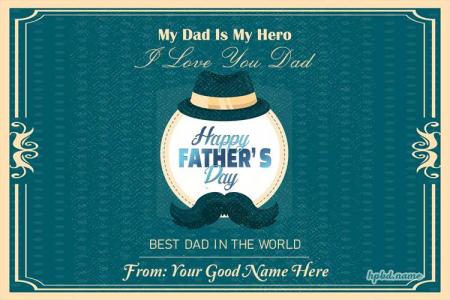 Best Dad In The World Greeting Card With Name