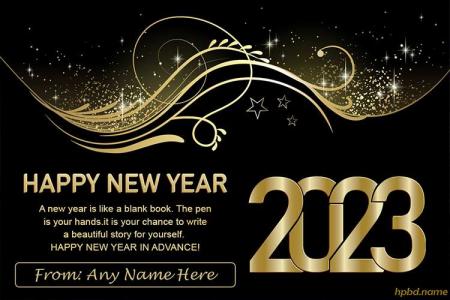 Happy New Year 2023 Wishes Card With Name Online Editing