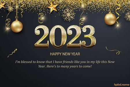 Shimmering Shiny Happy New Year 2023 Greeting Cards