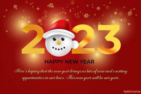 Snowman Happy New Year 2023 Greeting Cards