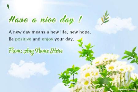 Have a Nice Day Card With Blue Sky
