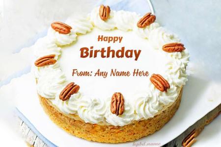 Almond Birthday Cake With Name Editing