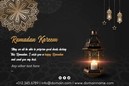 Luxury Corporate Ramadan Kareem Card With Company Info