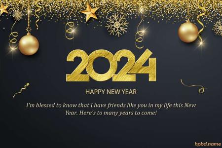 Shimmering Shiny Happy New Year 2024 Greeting Cards