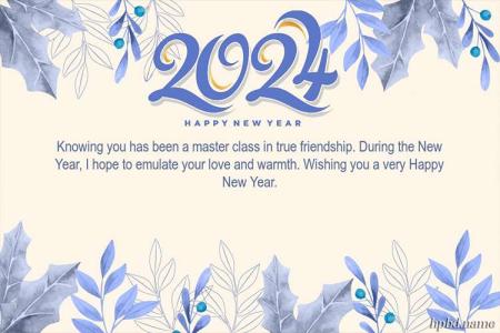 Customize Watercolor New Year Greeting Card 2024