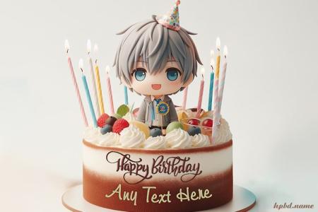 Happy Birthday Cute Boy Cake With Name Edit