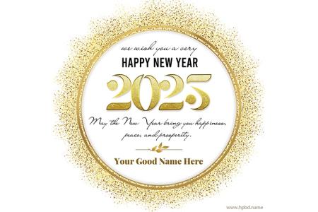 Glitter Gold Happy New Year 2025 Wishes Images