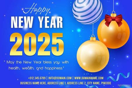 Realistic New Year 2025 Wishes With Company Info And Logo