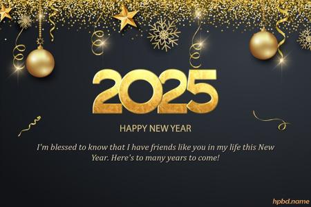 Shimmering Shiny Happy New Year 2025 Greeting Cards