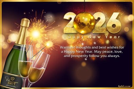 Customize Your Own 2026 New Year Greeting Card With Champagne