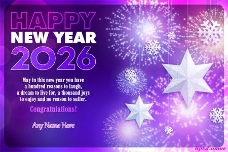 Fireworks Happy New Year 2026 Wishes Cards With Name Edit