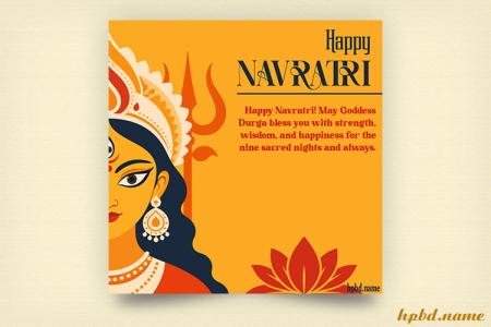 Beautiful and Impressive Happy Navratri Maa Durga Greeting Card