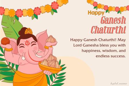 Create a Beautiful and Cute Ganesh Chaturthi Greeting Card Online