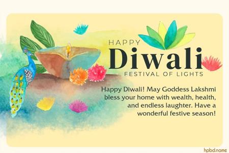 Create a Beautiful Diwali Greeting Card in a Watercolor Style