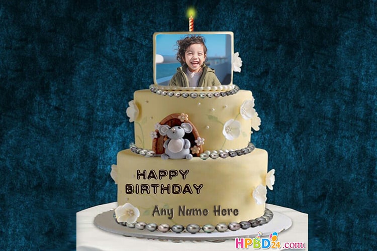 Happy Birthday Cake For Kids With Name And Photo Edit