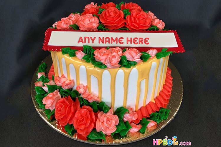 Lovely Rose Cakes With Name Generator