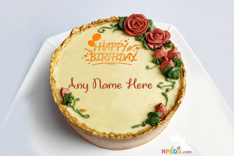 Lovely Birthday Flower Cakes With Name Edit