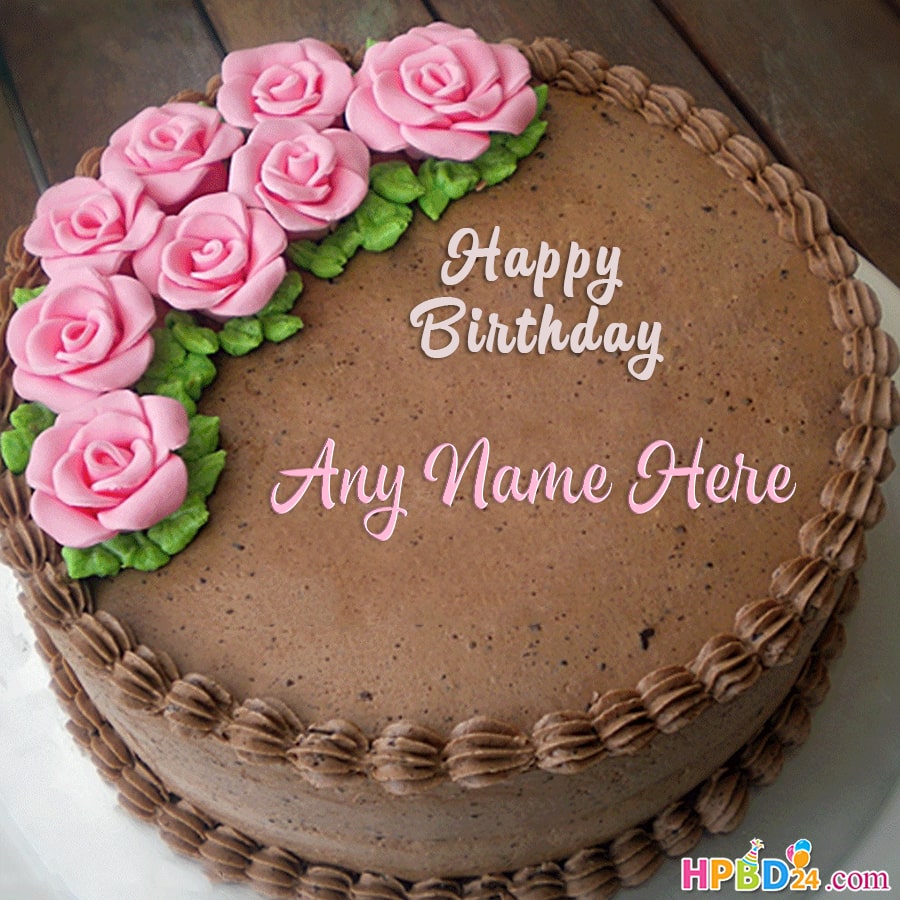 Happy Birthday Chocolate Cake With Name Edit