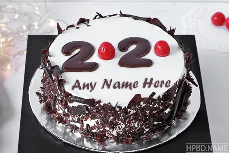 Black Forest New Year Cake With Name Online Free