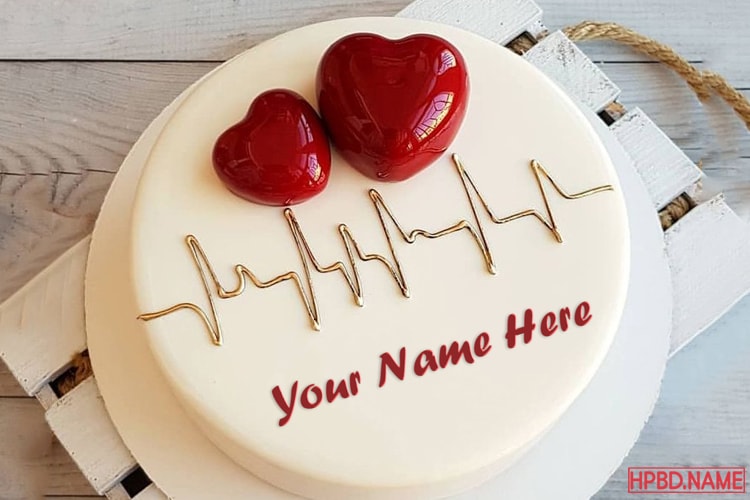 Name On 3D Heart Birthday Cakes Online Maker