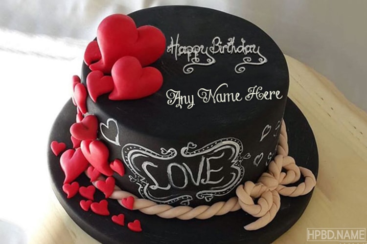Happy Chocolate Love Birthday Cakes With Name Generator