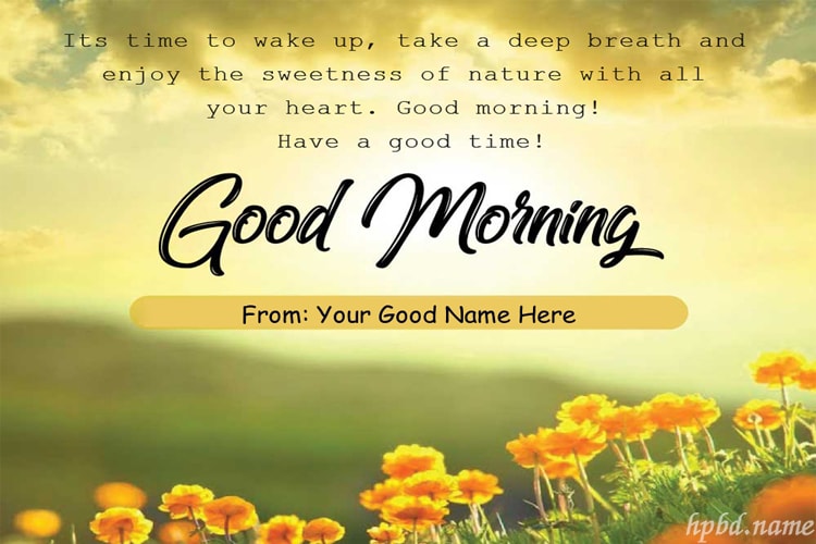 Good Morning Wishes Card Pictures With Name Edit