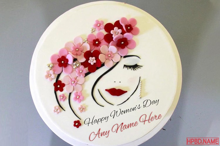 Lovely Happy Women's Day Cakes By Name Editing