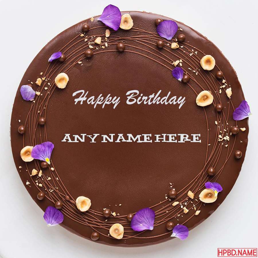 Chocolate Happy Birthday Cake By Name Editing