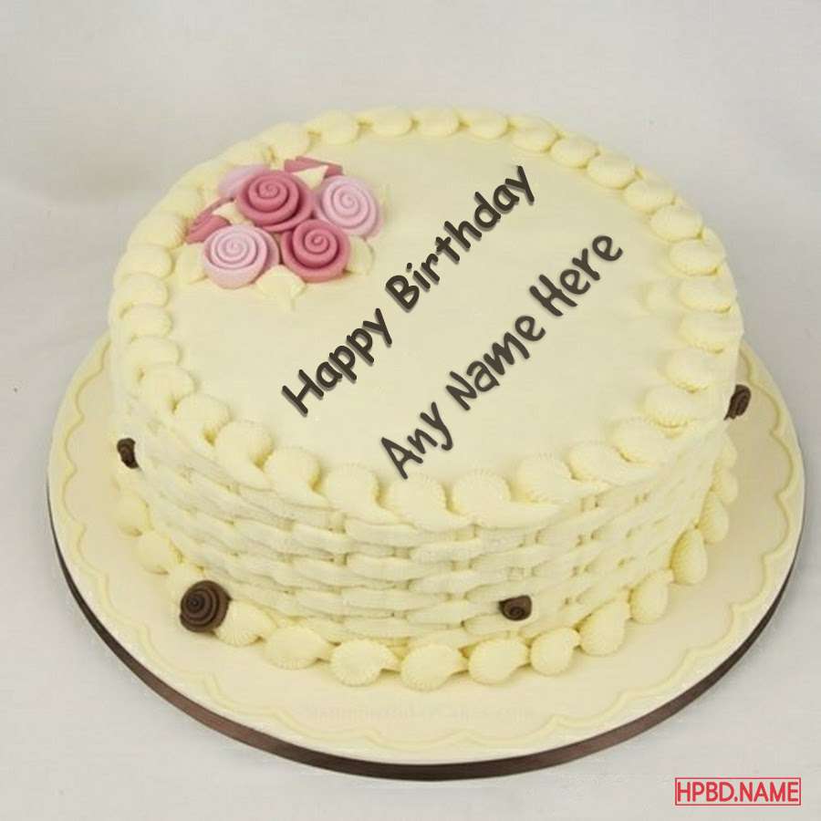 Simple Pink Flower Birthday Cake Edit