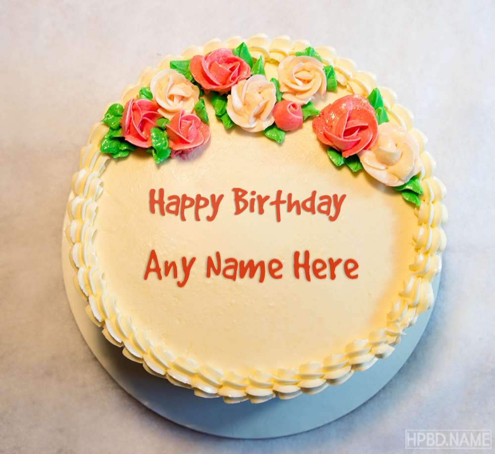 Awesome Rose Flowers Birthday Cakes With Name Editor