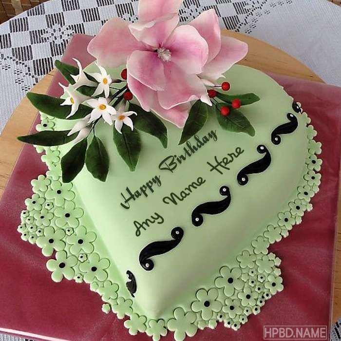 Green Birthday Cake With Name Generator