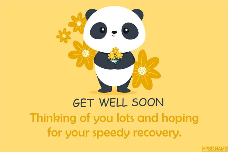 Funny Get Well Soon Card With Lovely Panda