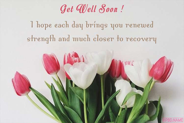 Lovely Get Well Soon Card With Flower