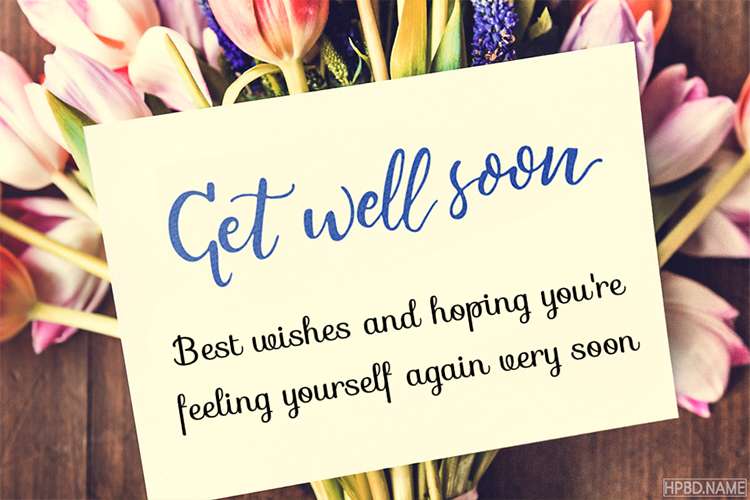 Write Wishes on Get Well Soon Flower Card Images