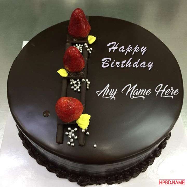 Sweet Chocolate Birthday Cake With Name Edit