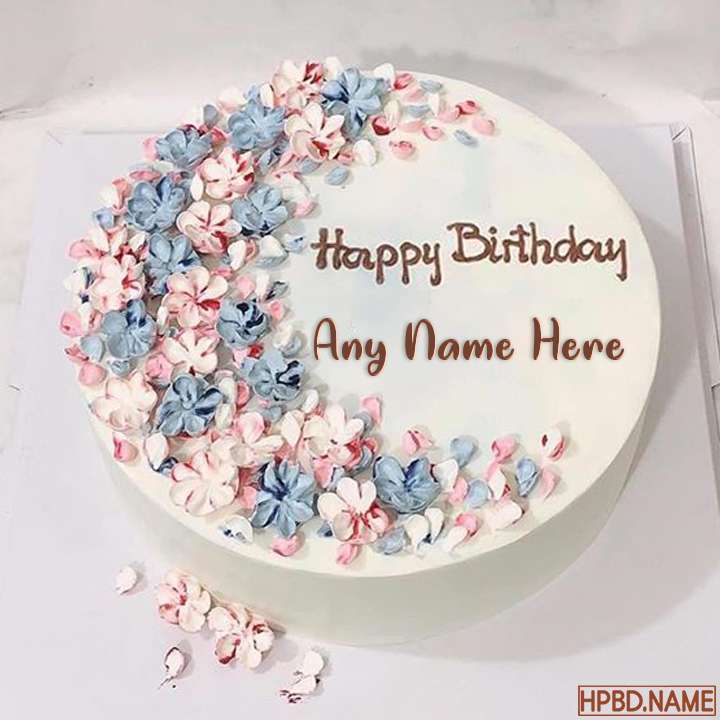 Lovely Flower Birthday Cake By Name Editing