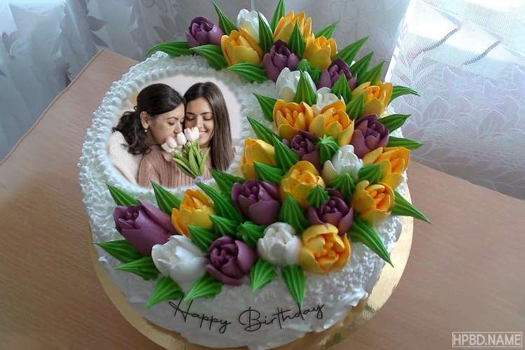 Lovely Tulip Birthday Cake for Mom With Photos