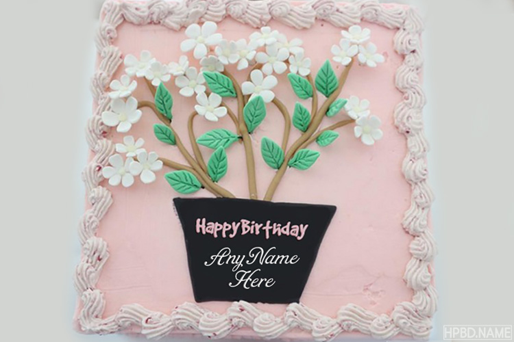 Awesome Happy Birthday Flowers Cake With Name Edit