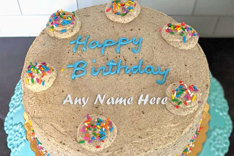 Write Your Name on Colorful Candy Birthday Cakes