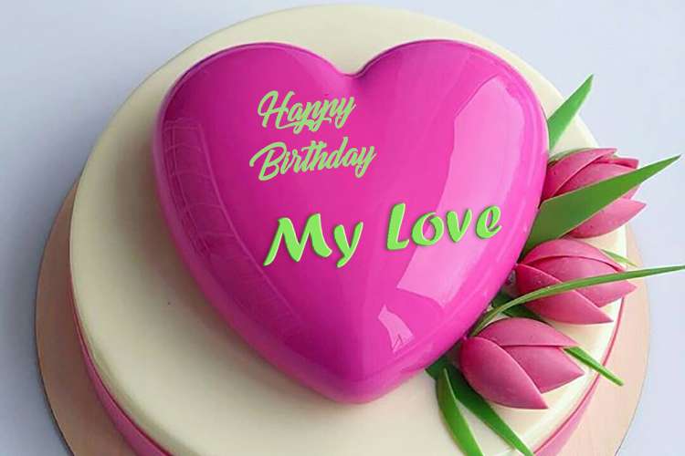 Yummy Tulip Happy Birthday Cake Name for Lover