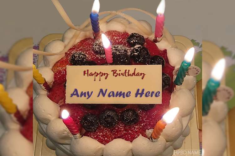 Amazing Candle Cake For Birthday Wishes With Name