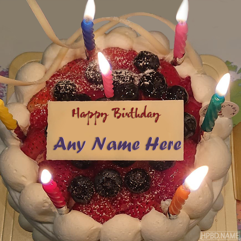 Amazing Candle Cake For Birthday Wishes With Name