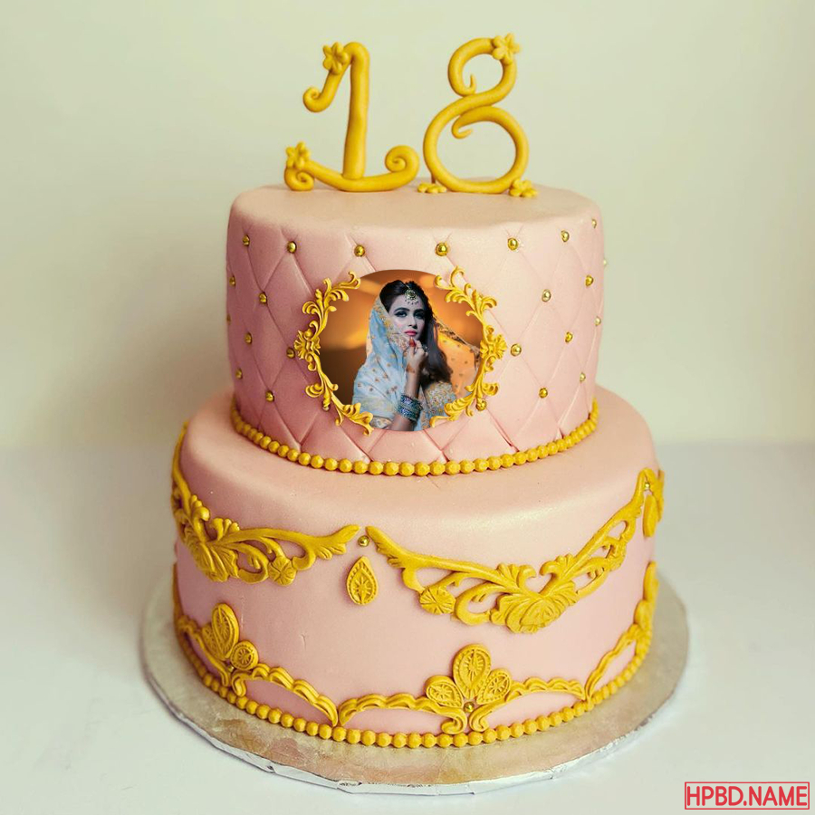 18 Year Old Birthday Cake With Photo Edit