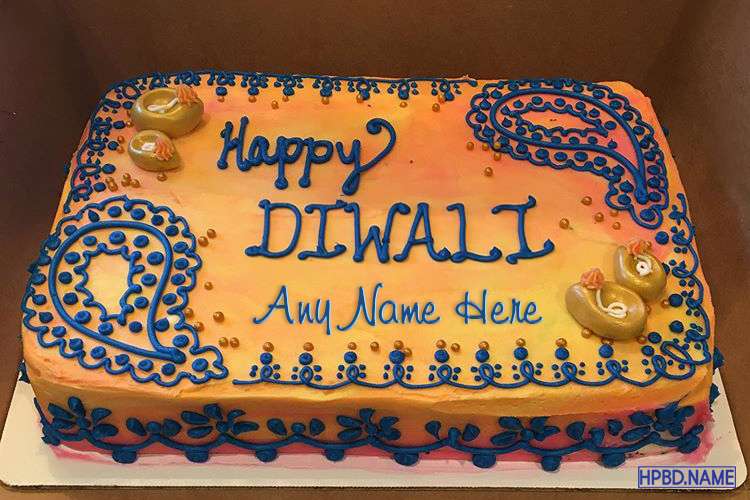 Happy Diwali Wishes Cake With Name Edit