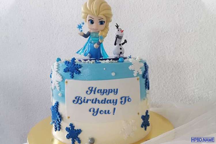 Write Name On Frozen Elsa Birthday Cake Online