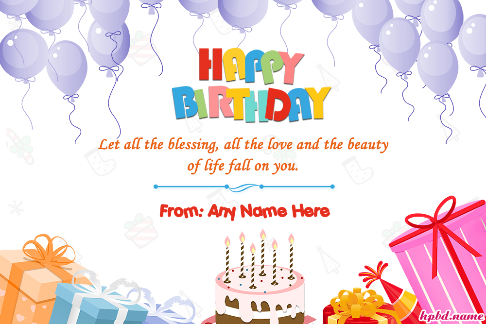 Happy Birthday Ecard With Name Free Happy Birthday Wishes Card With Name Editing