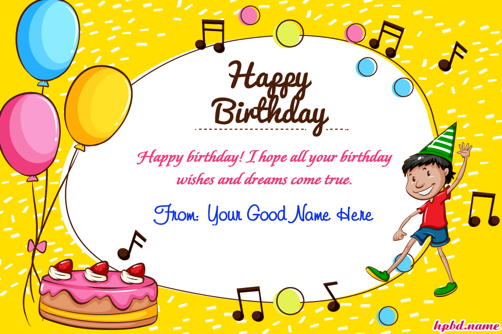 Beautiful Happy Birthday Card With Name Generator