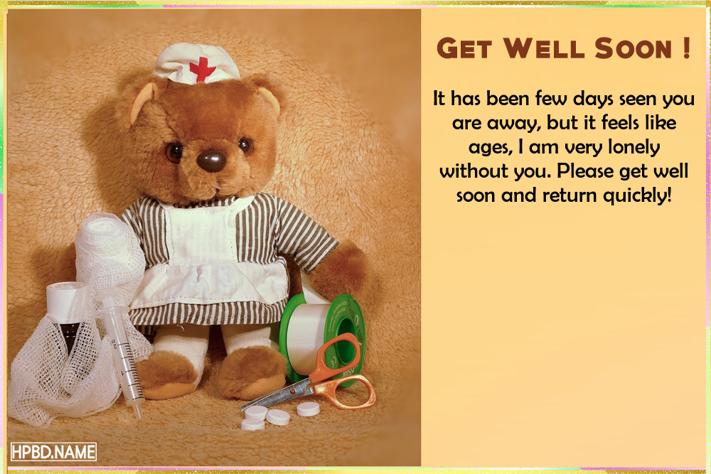 Teddy Bear Get Well Soon Cards Maker Online