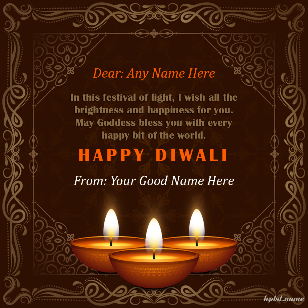 Customize Your Own Diwali Greeting Card With Name