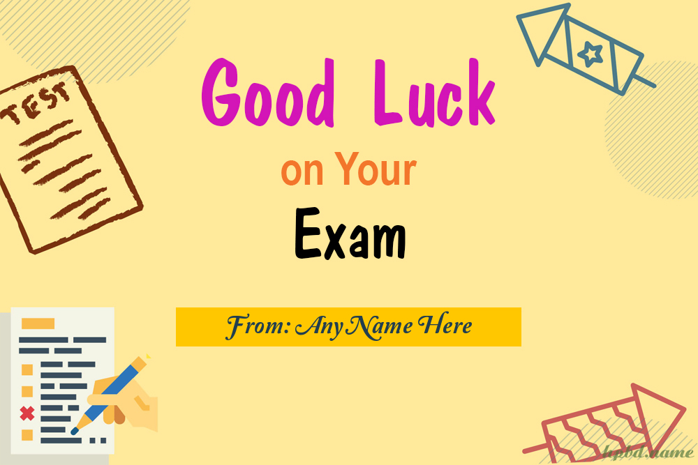 Good Luck On Your Exam Cards With Name Generator Free 